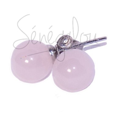 Boucles D’oreilles Quartz Rose 8mm