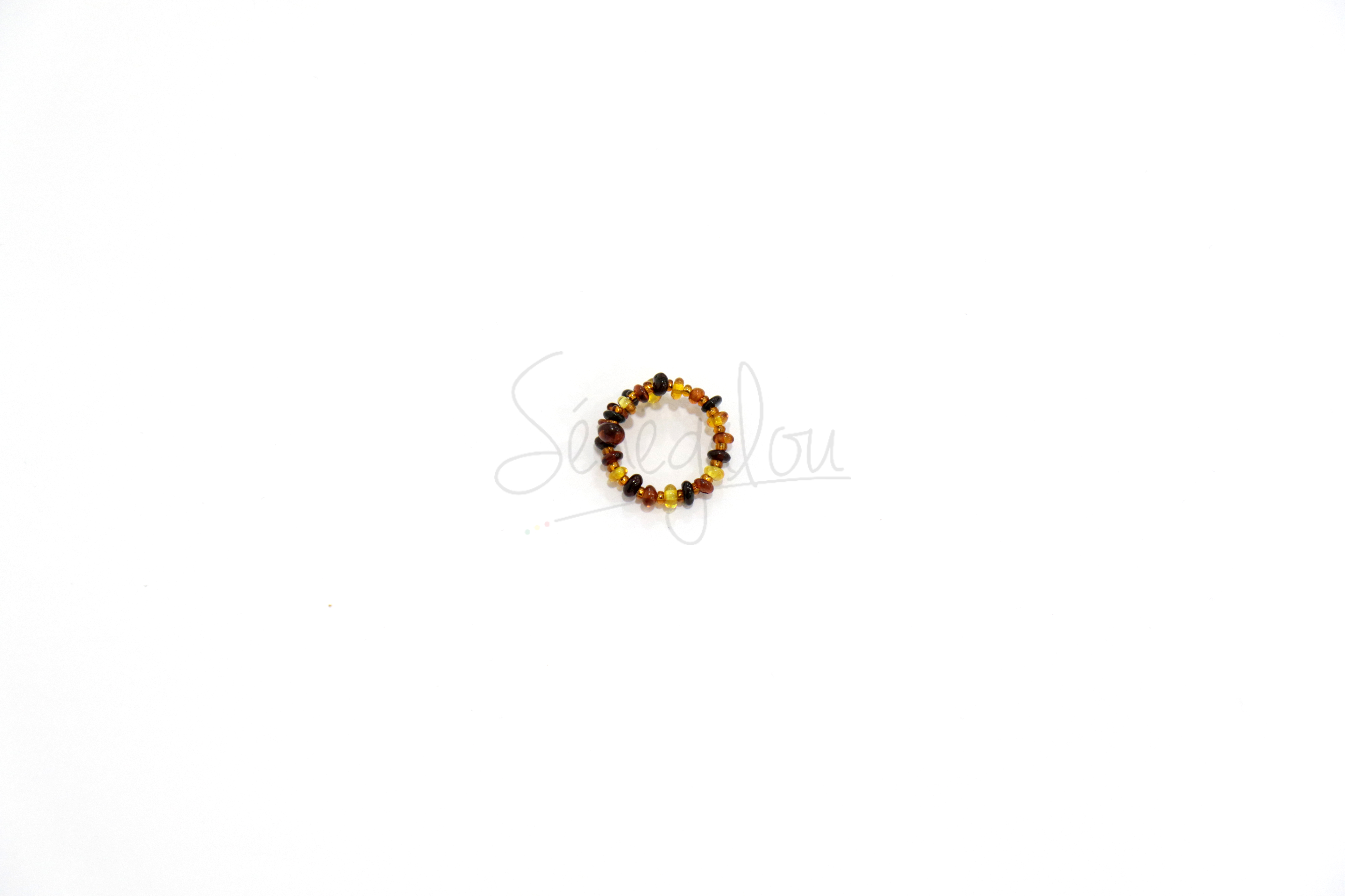 Bague Perles Ambre