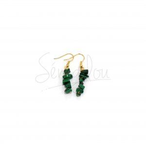 Boucles d’oreilles baroques Malachite PM