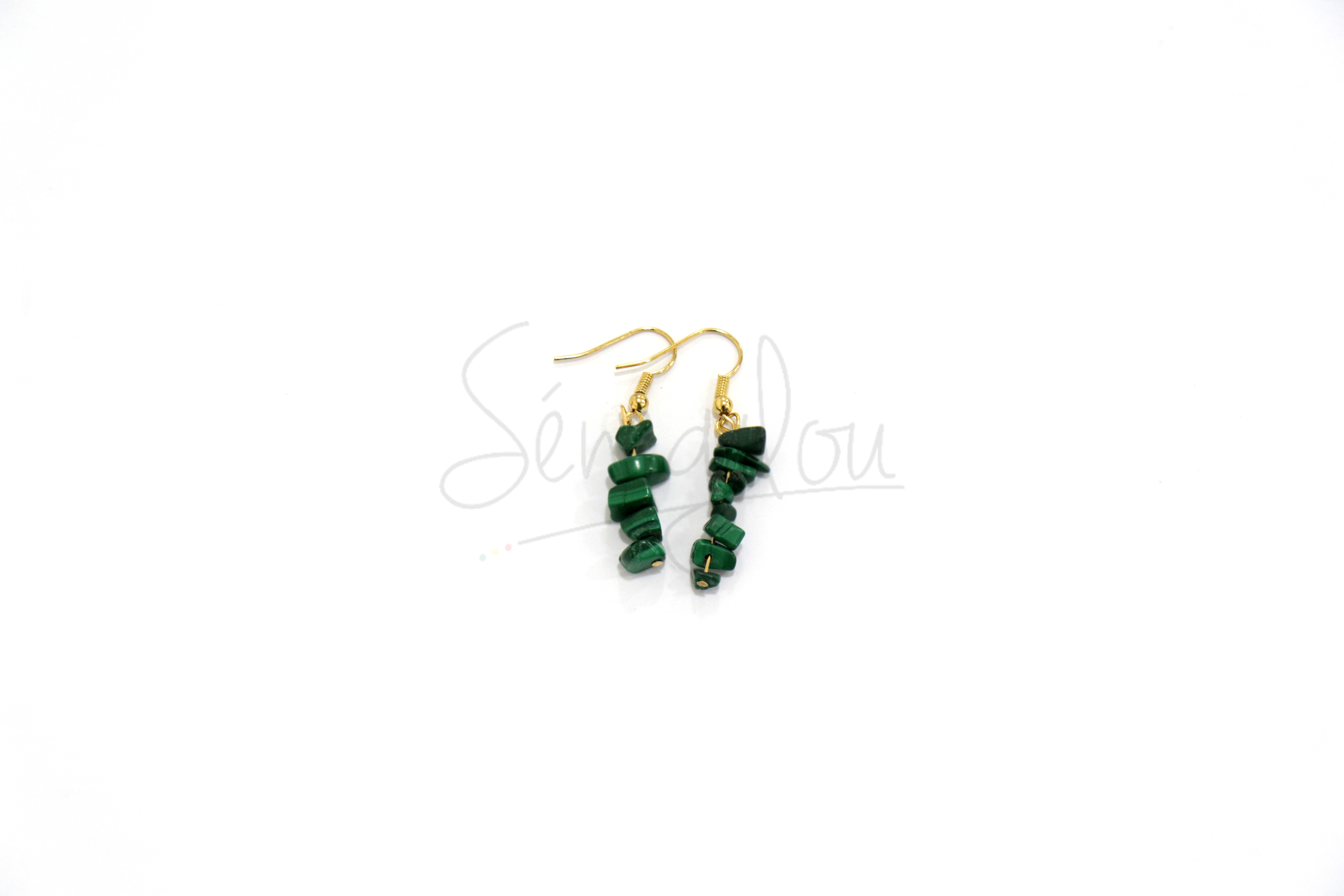 Boucles D’oreilles Baroques Malachite PM