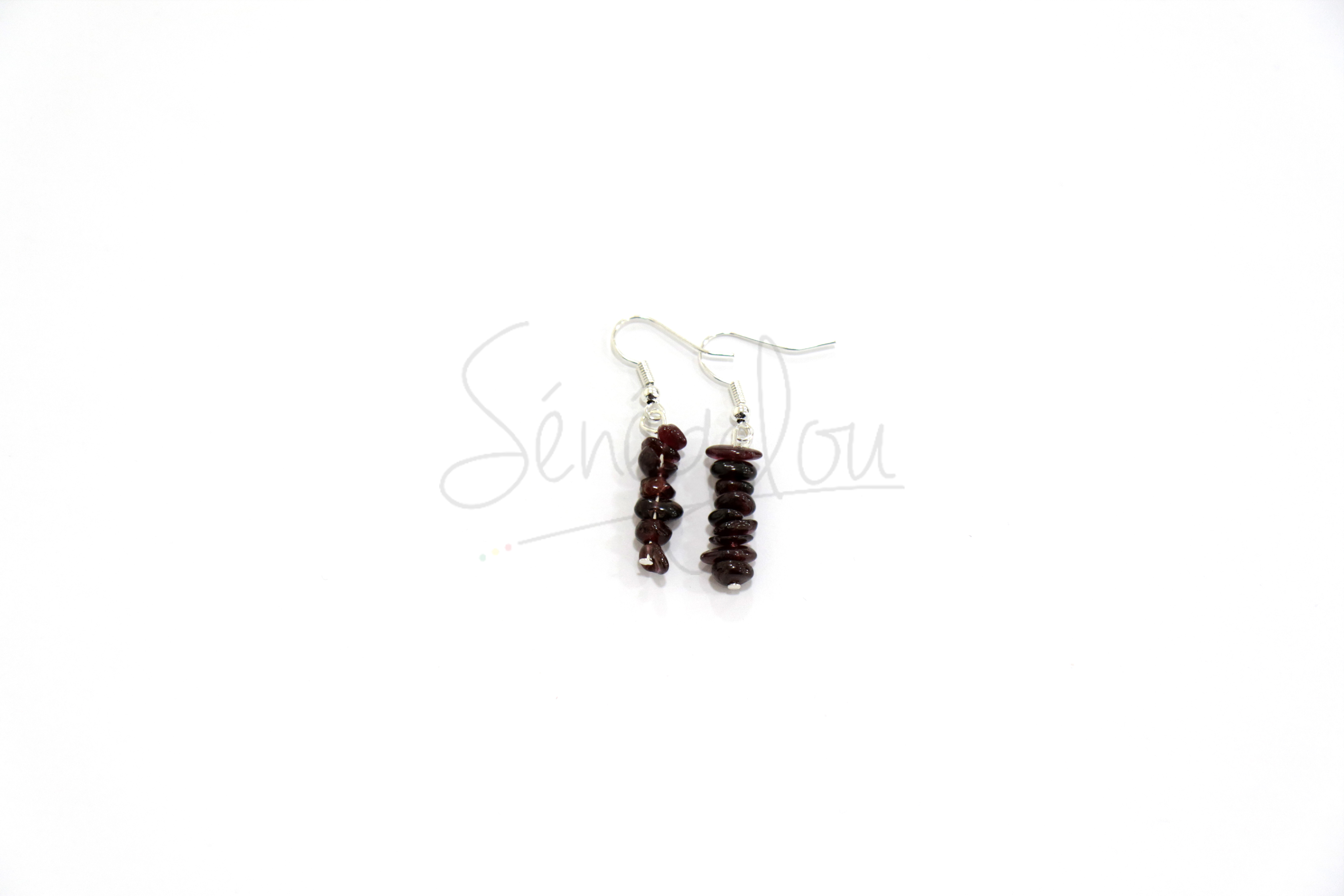 Boucles D’oreilles Baroques Grenat PM