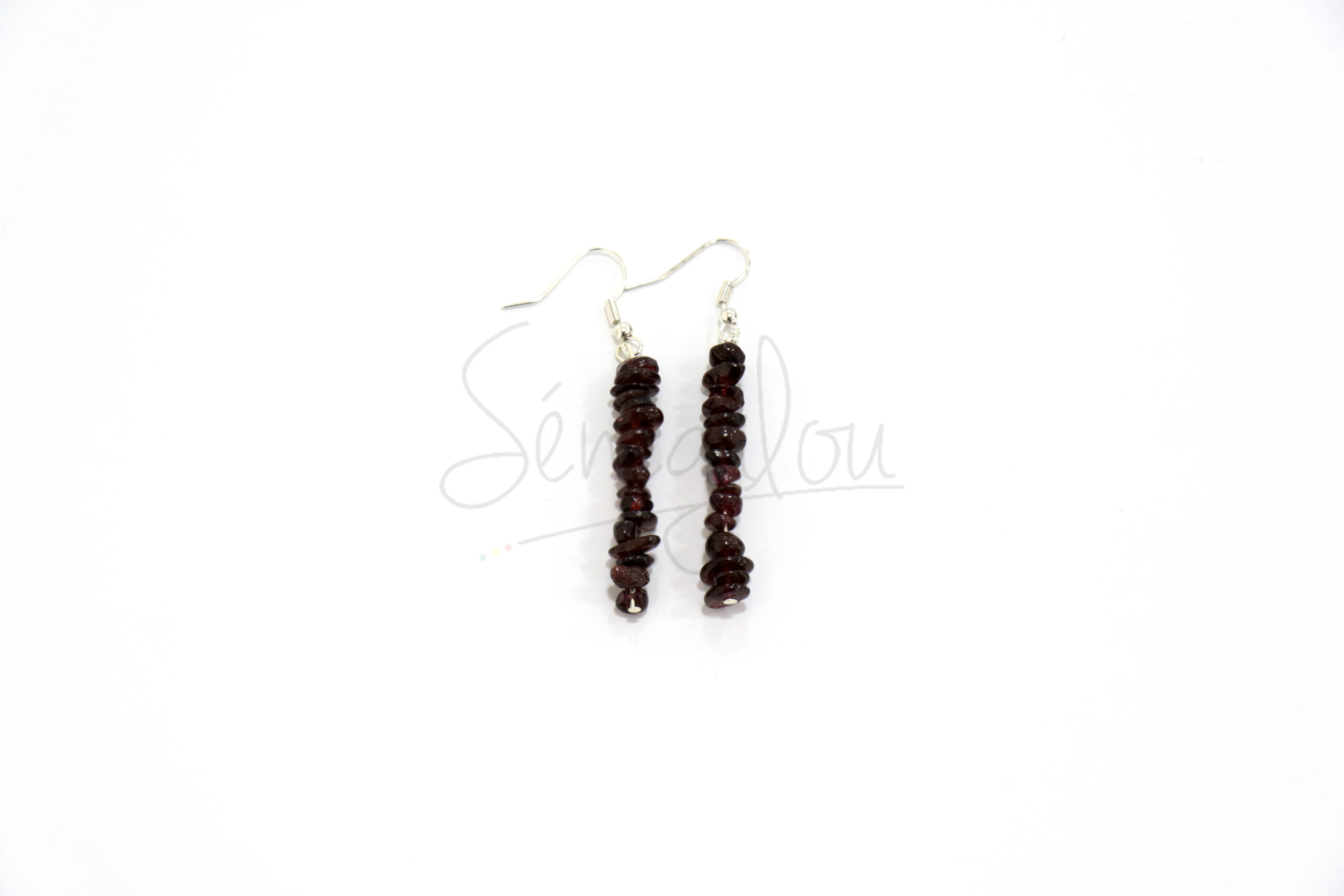 Boucles D’oreilles Baroques Grenat GM