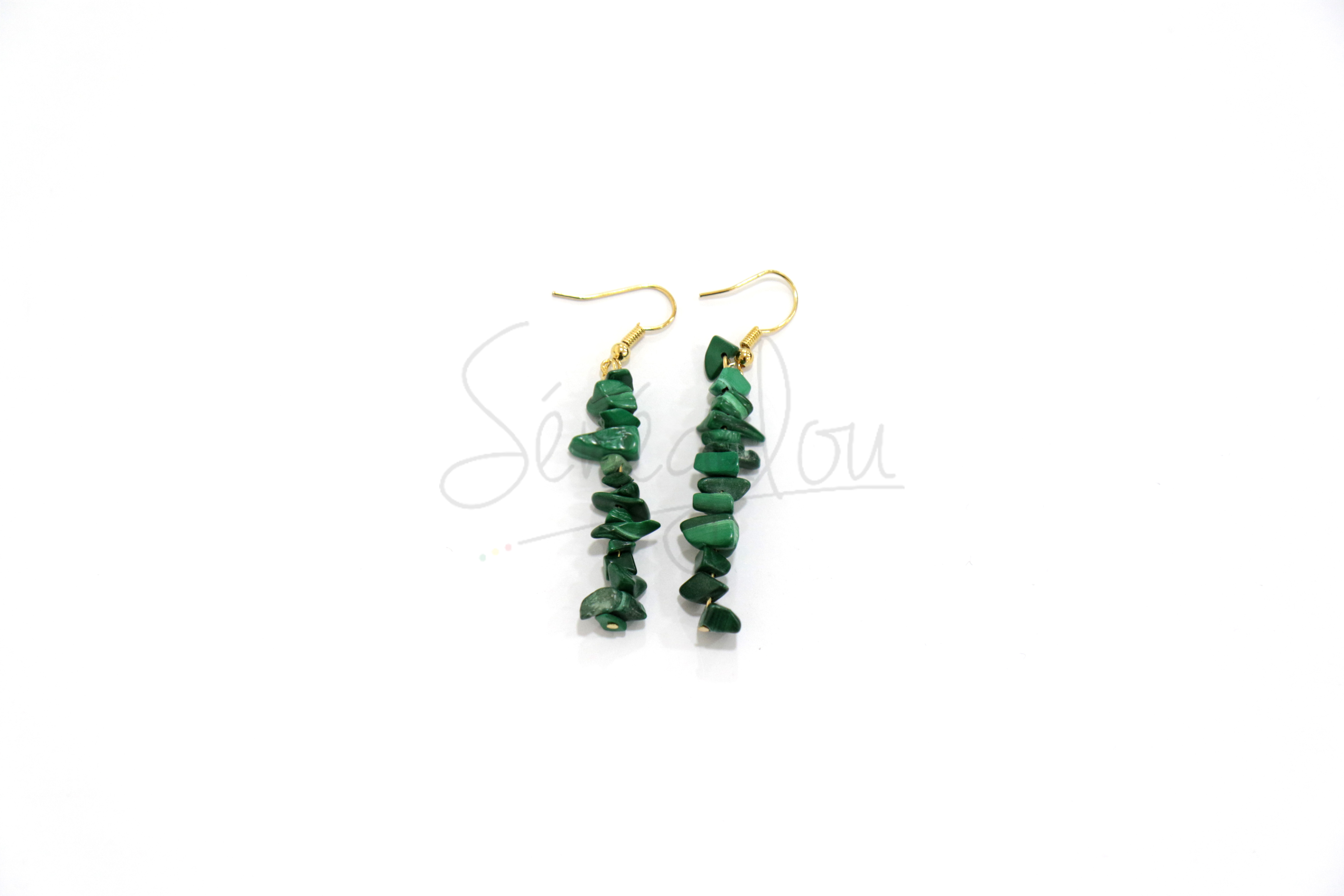 Boucles D’oreilles Baroques Malachite GM