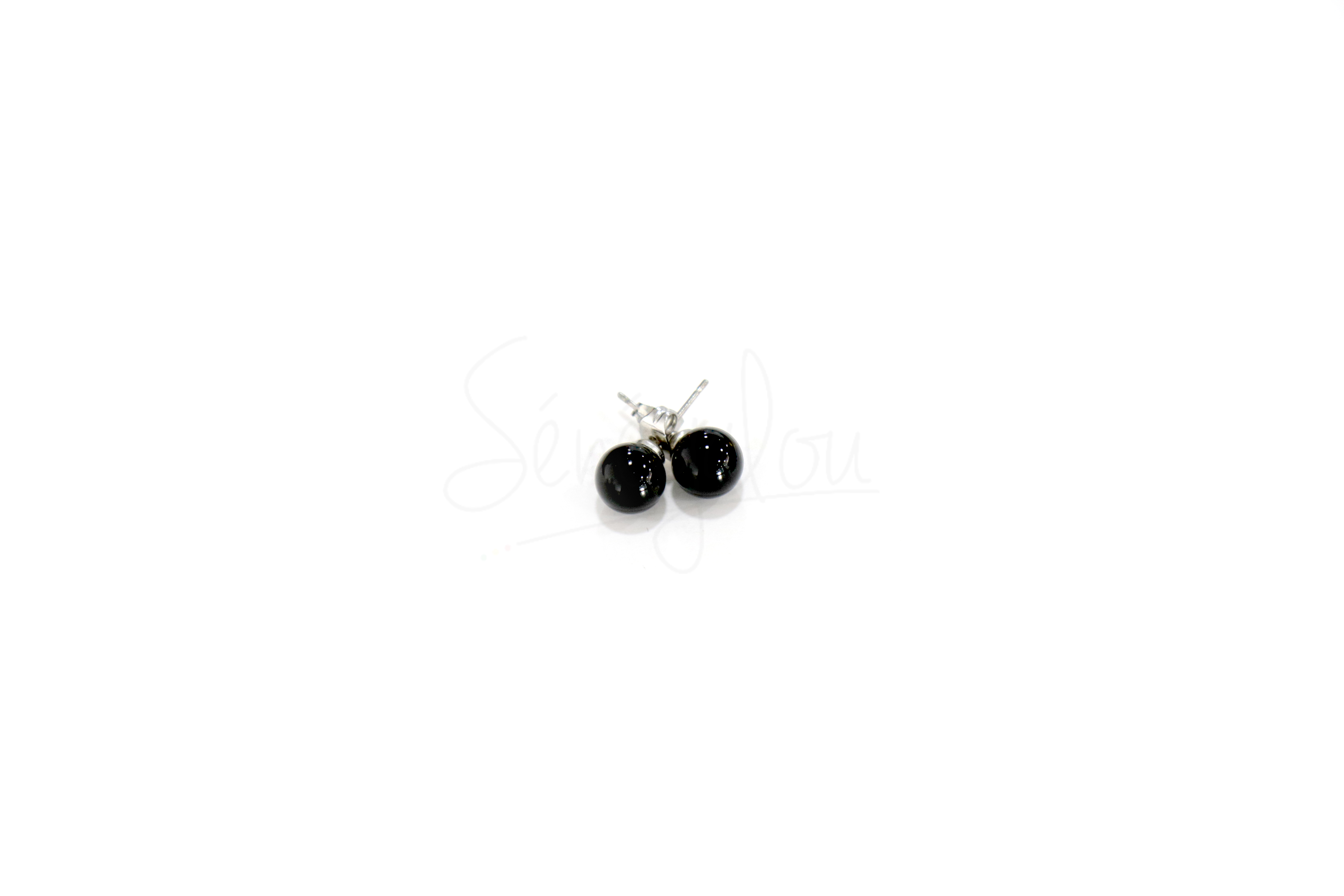 Boucles D’oreilles Onyx 8mm