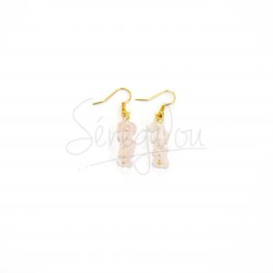Boucles d’oreilles baroques Quartz Rose PM
