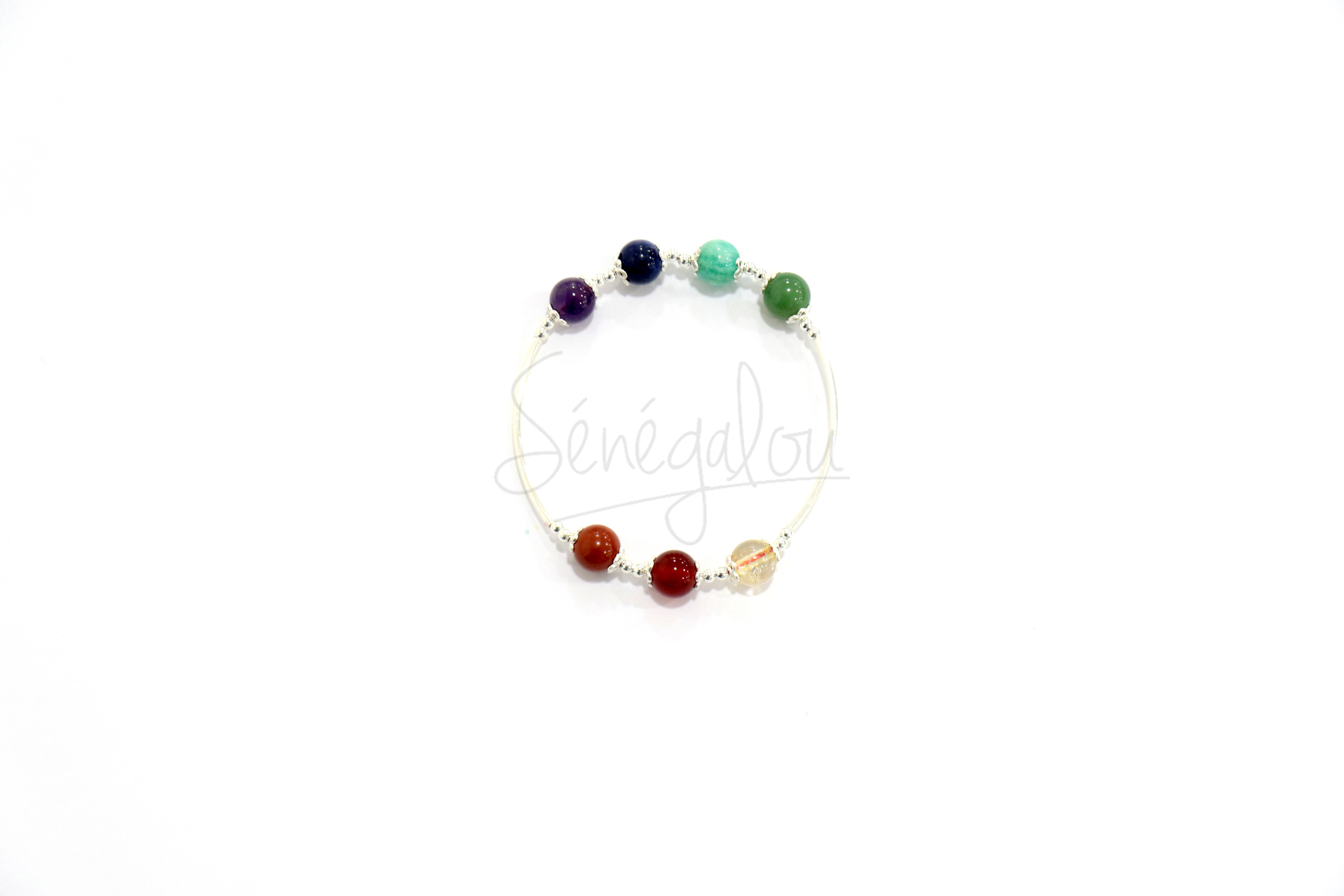 Bracelet Argent 7 Chakras